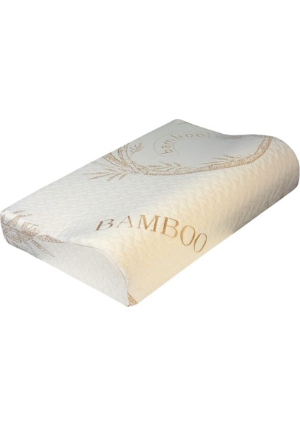 Tekno Trust Visko Ortopedik Visco Boyun Yastığı Büyük Boy 60 x 40 cm Bamboo 40 x 60 Bambu Beyaz