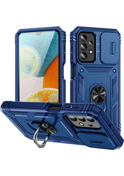 Samsung Galaxy A23 4g/5g (Global rsiyon) Pc+Tpu Kablosu Kameralı Kameralı Sapfire Telefon Kılıfı (Yurt Dışından)