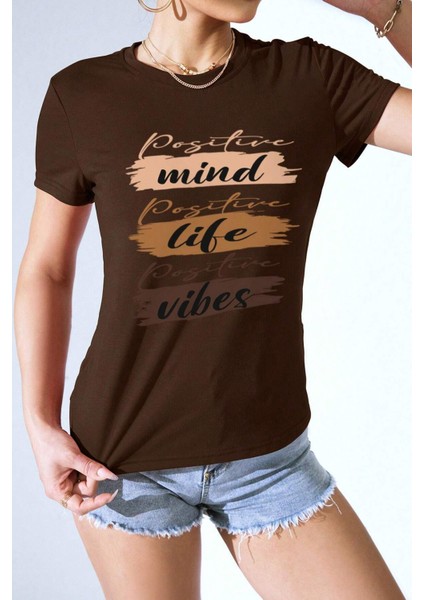 Only Trendwear Unisex Mind Life Vibes Baskılı Oversize Tshirt