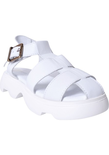 D24YS-1100 Beyaz Kadın Deri Sandalet fiyatları