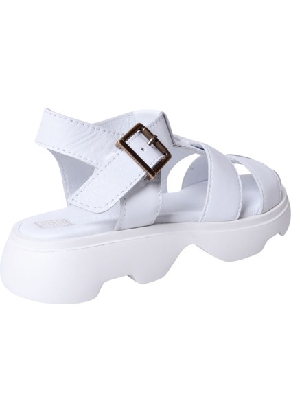 D24YS-1100 Beyaz Kadın Deri Sandalet fırsatları
