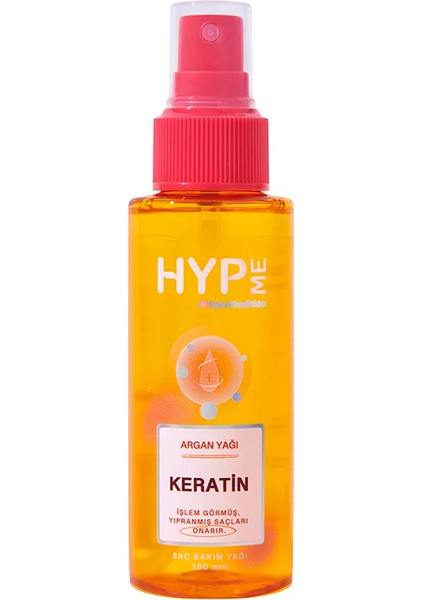 Hyp Me Keratin Onarıcı Saç Bakım Yağı 100 ml