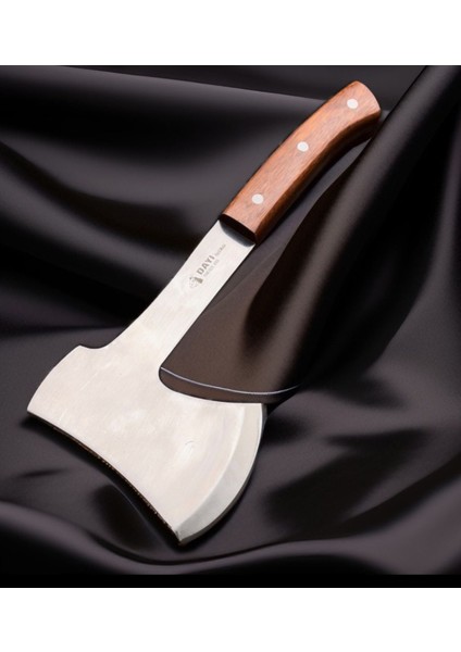 Yerli Üretim Kamp Baltası - 30 cm / 4034 Paslanmaz Çelik / 4 mm Sırt Kalınlık / Deri Kılıflı