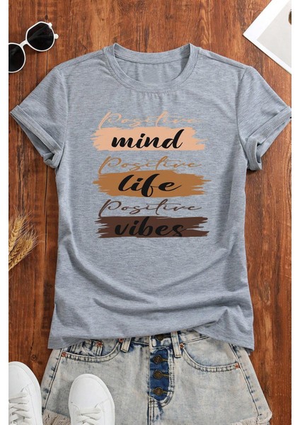 Only Trendwear Unisex Mind Life Vibes Baskılı Oversize Tshirt