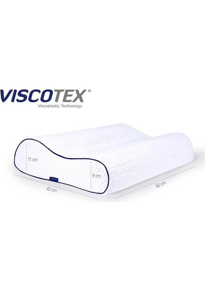 Tekno Trust 40 x 60 Çift Bombeli Ortopedik Yastık 60X40X11/9 cm Beyaz Visko Beyaz Pamuk Polyester fiyatları