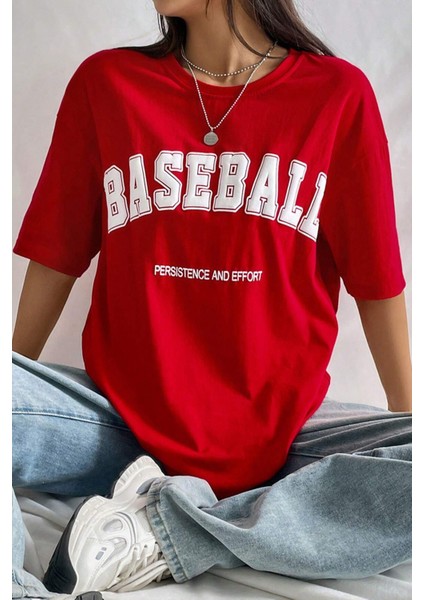Only Trendwear Unisex Baseball Baskılı Oversize Tshirt fiyatları