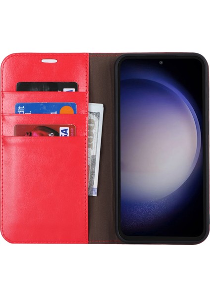 Samsung Galaxy S23 Fe Crazy Horse Dokusu Gerçek Bölünmüş Deri Telefon Kılıfı (Yurt Dışından) fiyatları