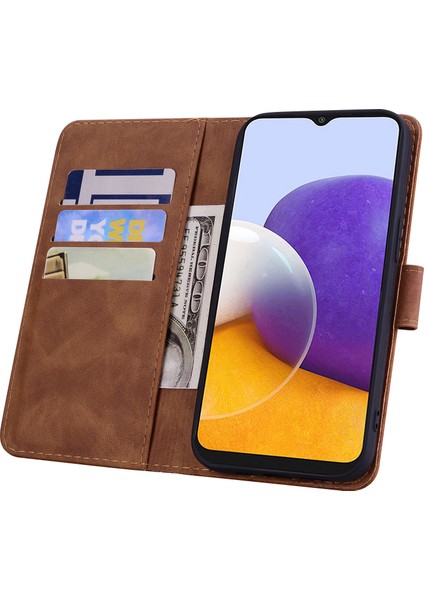 Samsung Galaxy A24 4G/A25 5g Buzağı Dokusu Deri Çiçek Dışında Dönüş Br Telefon Kılıfı (Yurt Dışından)