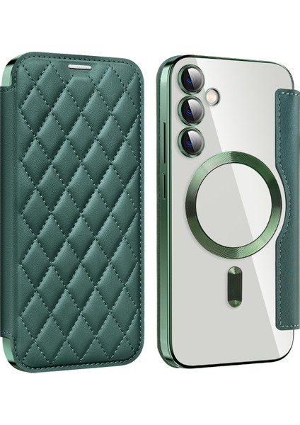 Samsung Galaxy S23 Fe Magsafe Uyumlu Blackish Green Telefon Kılıfı (Yurt Dışından)