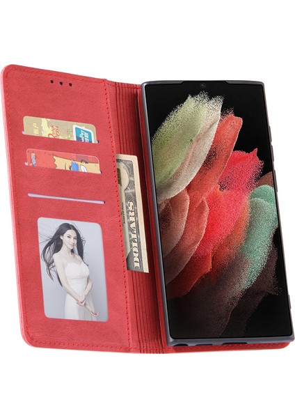 Samsung Galaxy S23 Ultra Deri Dostu Deri Cep Telefon Kılıfı (Yurt Dışından)