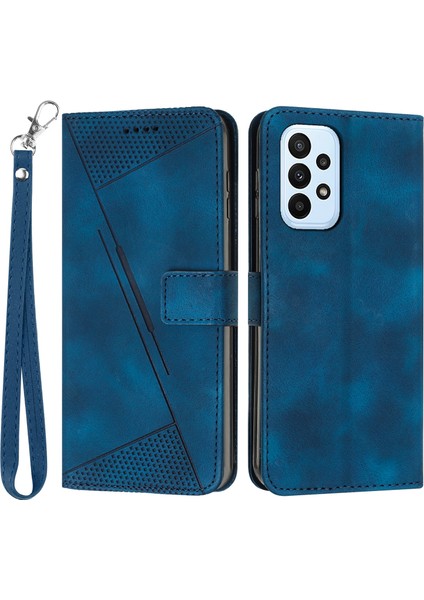 Samsung Galaxy A33 5g Üçgen Deri Sapphire Telefon Kılıfı (Yurt Dışından)