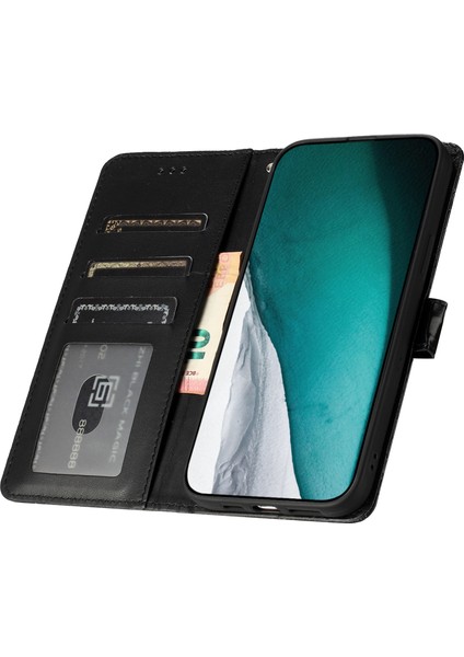 Samsung Galaxy S23 Ultra Timsah Doku Katlanabilir Deri El Black Telefon Kılıfı (Yurt Dışından)