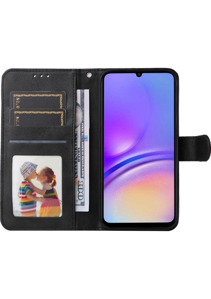 Samsung Galaxy A05 4g Buzağı Doku Deri Black Telefon Kılıfı (Yurt Dışından)