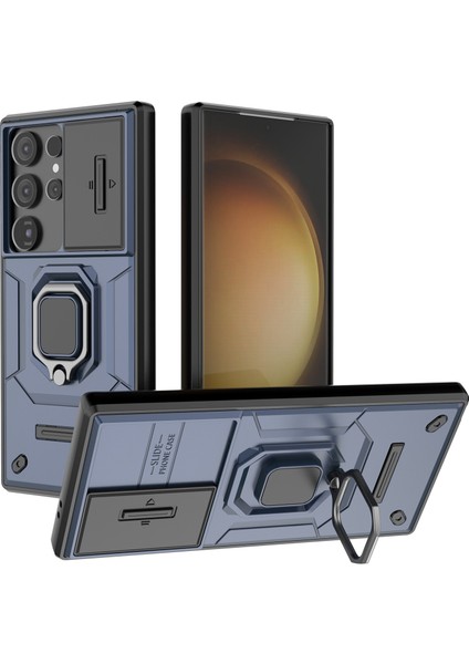 Samsung Galaxy S24 Ultra Pc+Tpu Covber Slide Lens Koruma Telefon Kılıfı (Yurt Dışından)