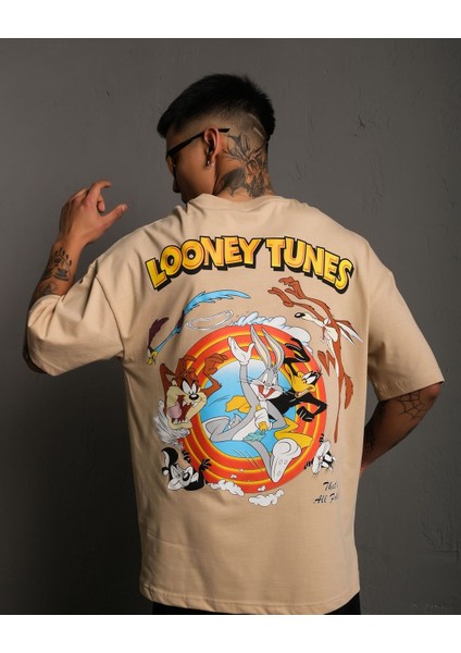 Looney Tunes Baskılı Oversize (Geniş Kesim) Kalıp Unisex Model T-Shirt fiyatları