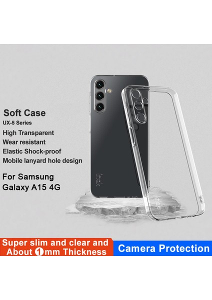 Samsung Galaxy A15 4g Şeffaf Çizelge Çizelge Yumuşak Tpu Arka Kabuğu (Slim Style) Telefon Kılıfı (Yurt Dışından)