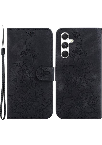 Samsung Galaxy S24 Için+ Deri Izli Çiçek Telefon Kılıfı (Yurt Dışından)