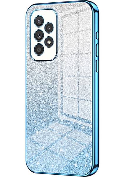 Samsung Galaxy A33 5g Hassas Kesme Gradyan Glitter Tasarım Geri Koruyucu Telefon Kılıfı (Yurt Dışından)