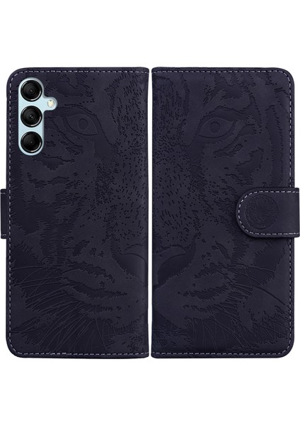 Samsung Galaxy M34 5G/F34 5g Baskılı Kaplan Slim Fit Pu Deri Black Telefon Kılıfı (Yurt Dışından)