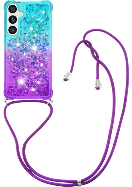 Samsung Galaxy S24 Gradyan Tpu Lanyard Sky Blue+ Telefon Kılıfı (Yurt Dışından)