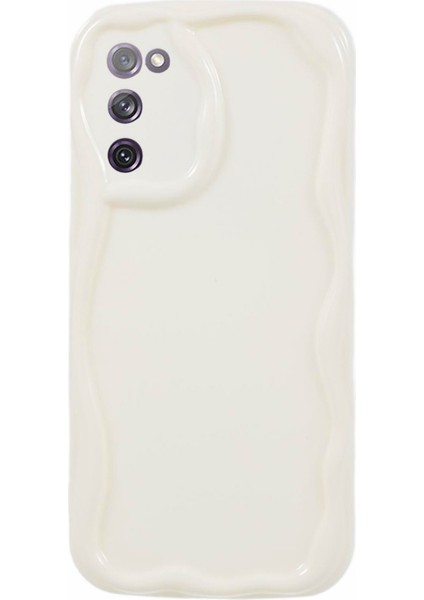 Samsung Galaxy S20 Fe Creative Wave Şekli Tpu Hassas Kesim Kabuğu Beyaz Telefon Kılıfı (Yurt Dışından)