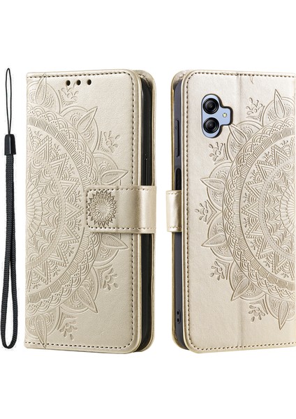 Samsung Galaxy A05 4g Pu Deri Baskılı Gold Telefon Kılıfı (Yurt Dışından)