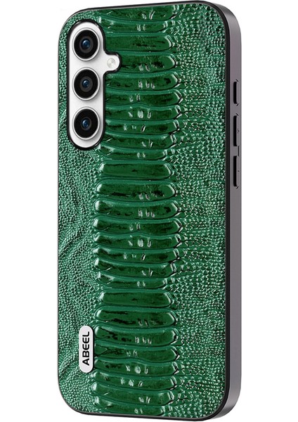 Samsung Galaxy A34 5g Ince Orijinal Inek Deri Kaplamalı Pc+Tpu Timsah Doku Telefon Kılıfı (Yurt Dışından)