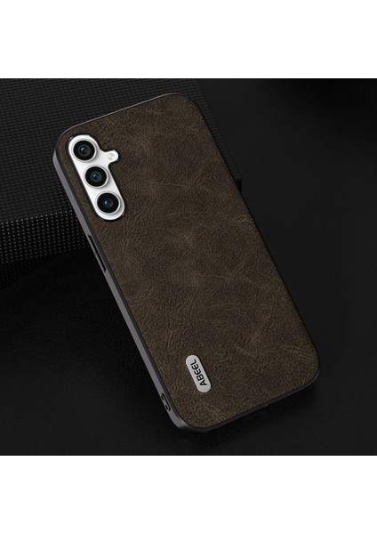 Samsung Galaxy A24 4g Litchi Doku Pu Deri+Pc+Tpu Cover Khaki Telefon Kılıfı (Yurt Dışından)
