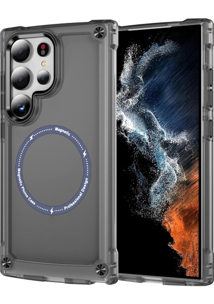 Samsung Galaxy S24 Ultra Pc+Tpu Mat Magsafe Black Uyumlu Telefon Kılıfı (Yurt Dışından)