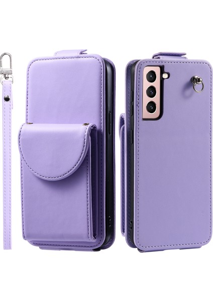 Samsung Galaxy S21 Fe 5g Pu Pu Deri+Tpu Dikey Flip al Telefon Kılıfı (Yurt Dışından)