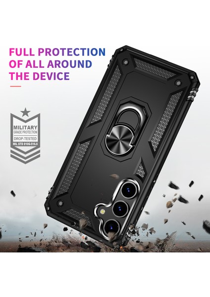 Samsung Galaxy S24+ Tpu+ Pc Ring Black Telefon Kılıfı (Yurt Dışından)