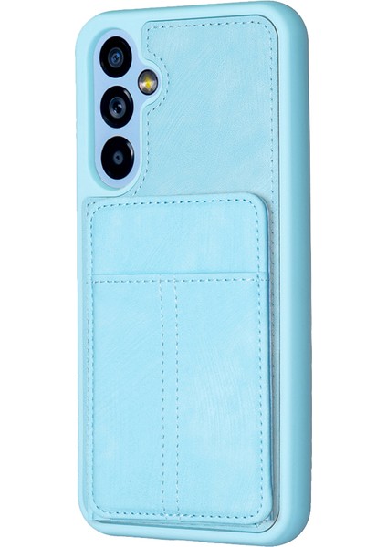 Samsung Galaxy A34 5g Mat Pu Deri Kaplamalı Tpu Blue Kabuk Telefon Kılıfı (Yurt Dışından)