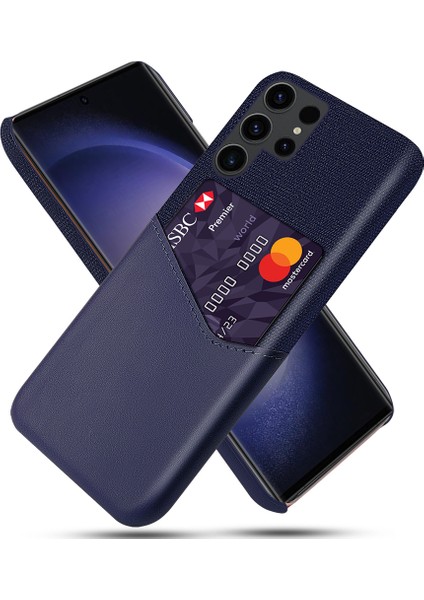 Samsung Galaxy S24 Ultra Kumaş Doku Şok Geçirmez Pu+Pc Telefon Kılıfı (Yurt Dışından)