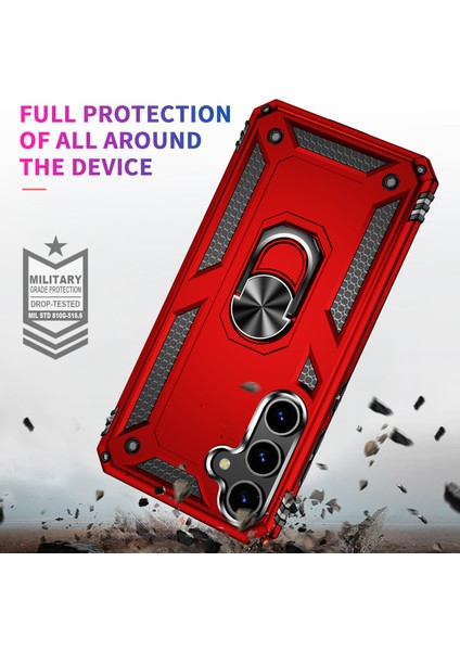 Samsung Galaxy S24+ Tpu+ Pc Ring Red Telefon Kılıfı (Yurt Dışından)