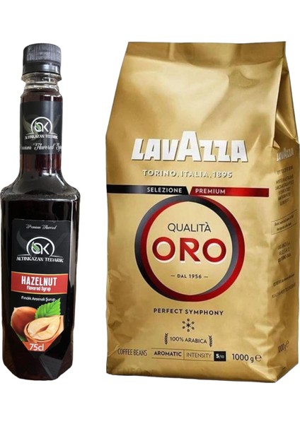 Fındık Aromalı Kokteyl Şurup 750 ml + Lavazza Qualita Oro Çekirdek Kahve 1 kg