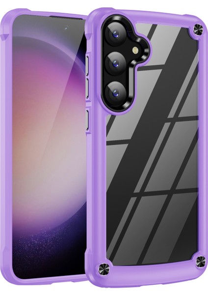 Samsung Galaxy S24 Şok Geçirmez Pc+Tpu Alaşım Lens Çerçeve al+ Telefon Kılıfı (Yurt Dışından)