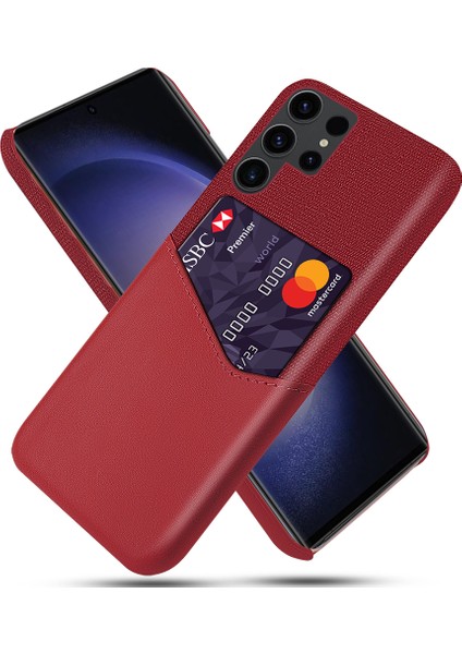 Samsung Galaxy S24 Ultra Kumaş Doku Şok Geçirmez Pu+Pc Telefon Kılıfı (Yurt Dışından)