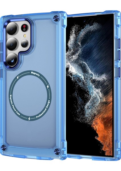 Samsung Galaxy S24 Ultra Pc+Tpu Mat Magsafe Blue Uyumlu Telefon Kılıfı (Yurt Dışından)