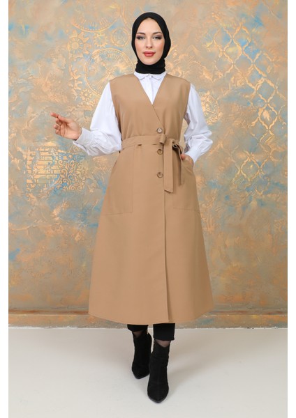 Trençkot & Yelek Cepli Düğmeli -Su Geçirmez