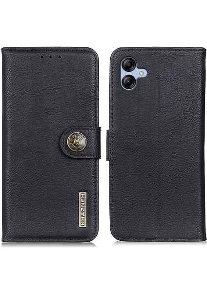 Samsung Galaxy A05 Khazneh 4g Cowhide Doku Deri Deri Black Telefon Kılıfı (Yurt Dışından)