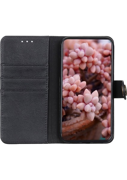 Samsung Galaxy A05 Khazneh 4g Cowhide Doku Deri Deri Black Telefon Kılıfı (Yurt Dışından)