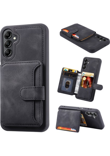 Samsung Galaxy S23 Fe Pu Deri Kaplı Tpu sı Rfıd Black Telefon Kılıfı (Yurt Dışından)