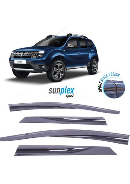 Dacia Lodgy 2012-2019 Sunplex Sport Style Cam Rüzgarlığı Set 4lü