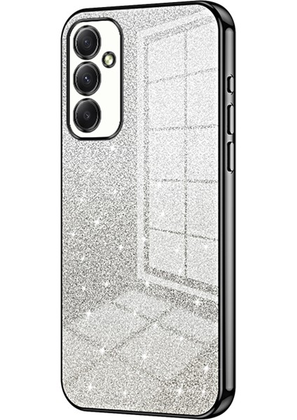 Samsung Galaxy A34 5g Cep ları Elektraplama Gradyan Glitter Tpu Cover Black Telefon Kılıfı (Yurt Dışından)