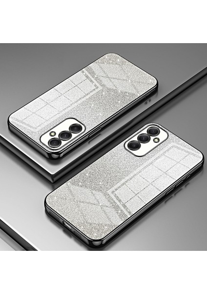 Samsung Galaxy A34 5g Cep ları Elektraplama Gradyan Glitter Tpu Cover Black Telefon Kılıfı (Yurt Dışından)
