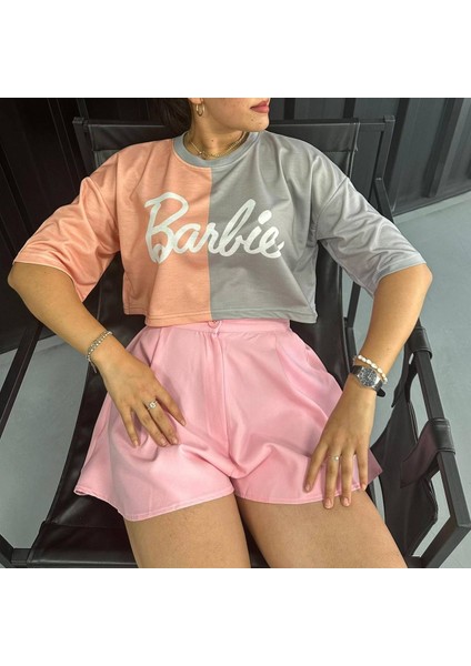 Barbie Baskılı Oversize (Geniş Kesim) Crop T-Shirt fiyatları