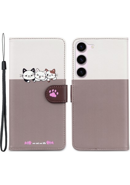 Samsung Galaxy S24 Cartoon Pet Serisi+ Deri Bean Telefon Kılıfı (Yurt Dışından)