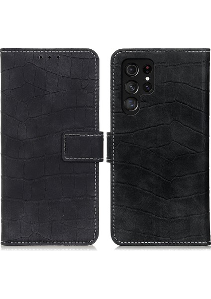 Samsung Galaxy S24 Ultra Timsah Doku Black Telefon Kılıfı (Yurt Dışından)