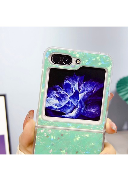 Samsung Galaxy Z Flip5 5g Epoksi Glitter Pc Kabuk Deseni Koruyucu Telefon Kılıfı (Yurt Dışından)