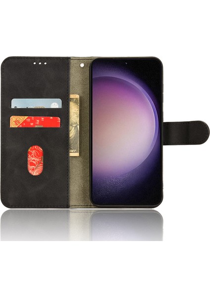 Samsung Galaxy S23 Fe Pu Deri Deri Şok Emici Deri Touch Black Telefon Kılıfı (Yurt Dışından)